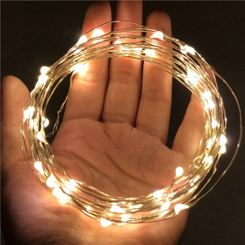 10/5/3/2 متر USB سلسلة أضواء النحاس الفضة سلك جارلاند ضوء أضواء الجنية مقاوم للماء لتقوم بها بنفسك حفل زفاف عيد الميلاد الديكور