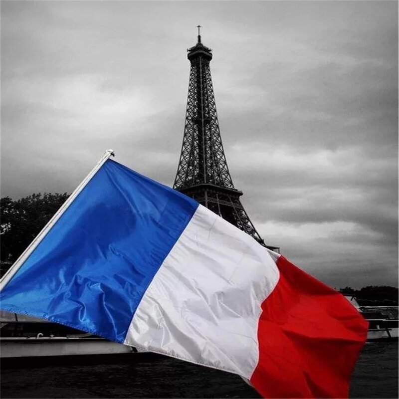 علم فرنسا العظيم 90X150cm معلق أزرق أبيض أحمر fra fr أعلام وطنية فرنسية البوليستر راية للزينة