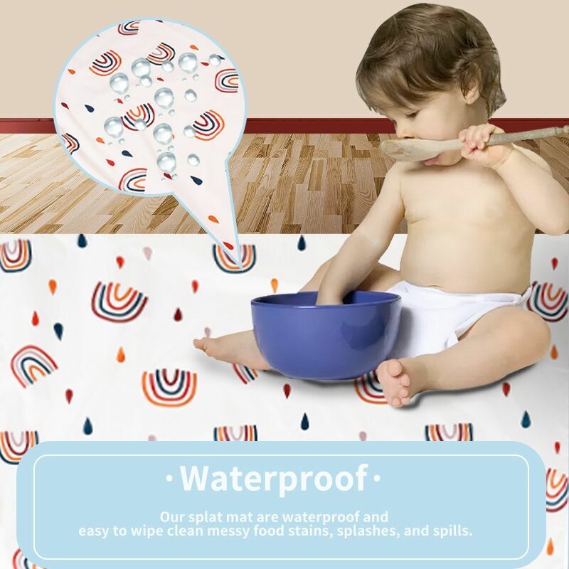 HappyFlute 110*110 سنتيمتر الرضع المضادة للانزلاق حصيرة متعددة الوظائف طوي مقاوم للماء Splat الحصير للأطفال تسلق الألعاب اللعب