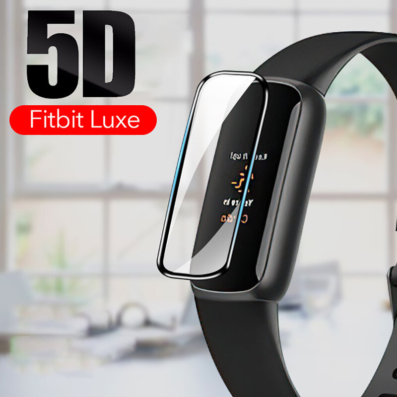 5D لينة الألياف الزجاجية طبقة رقيقة واقية ل Fitbit Luxe كامل منحني غطاء واقي للشاشة ل Fitbit Luxe Smartwatch اكسسوارات
