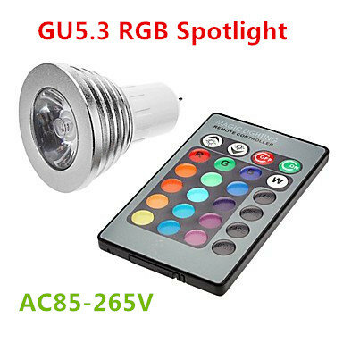 1 قطعة توفير الطاقة lamp16 تغيير لون MR16/GU5.3 5 واط RGBW LED لمبة إضاءة لون الأشعة تحت الحمراء التحكم عن بعد DC12V/AC85-265V