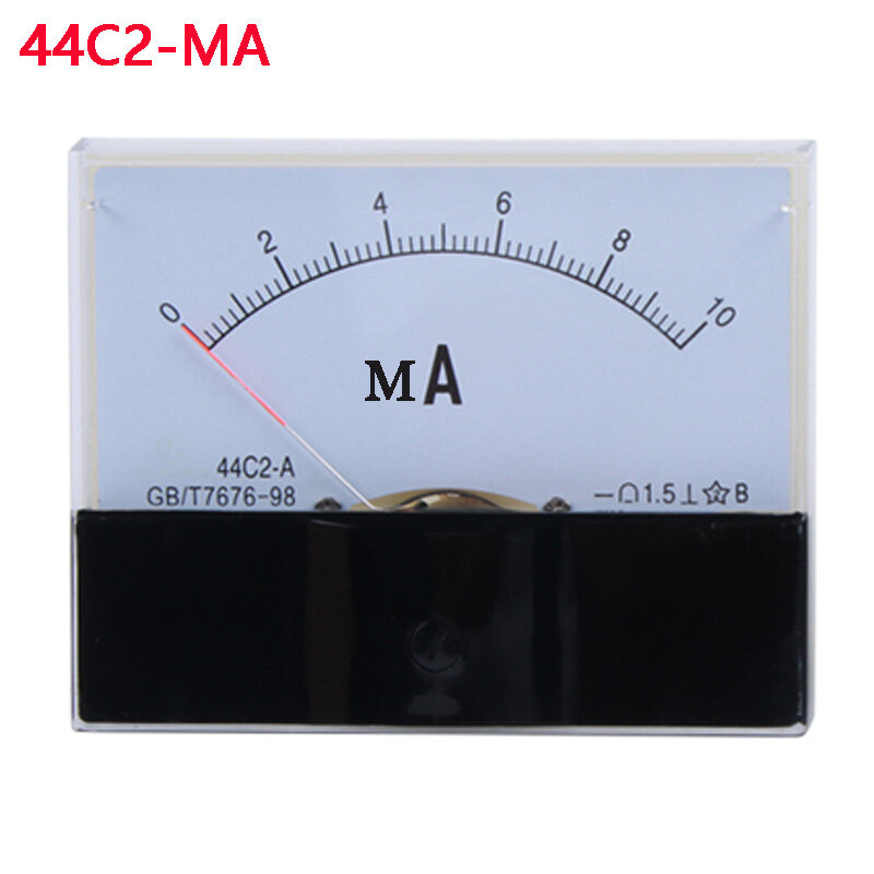 44C2 1mA 2mA 5mA 10mA 20mA 30mA 50mA 75mA 100mA 200mA 300mA 500mA DC مقياس التيار الكهربائي التناظرية الحالية اختبار متر الميكانيكية رأس مقياس التيار الكهربائي