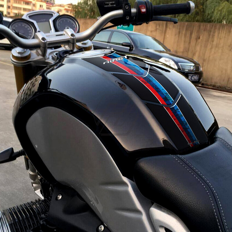 ثلاثية الأبعاد الراتنج دراجة نارية خزان الغاز وسادة واقية الحال بالنسبة BMW ريترو المتسابق R تسعة T 2014-2018