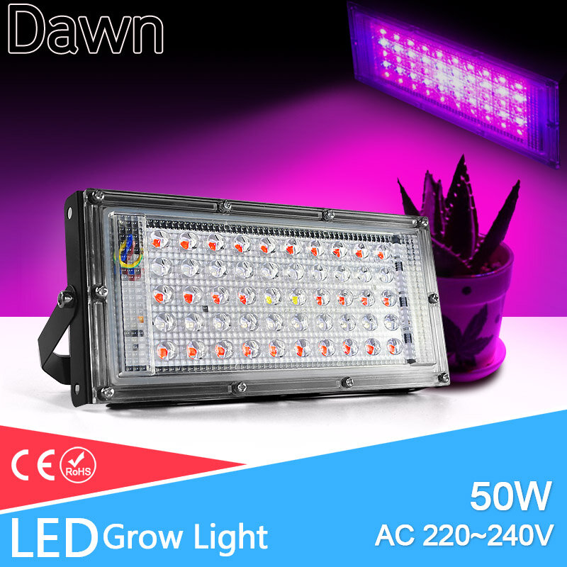LED تنمو ضوء الكاشف E27 LED مصباح الطيف الكامل 50 واط التيار المتناوب 220 فولت داخلي مصنع مصباح الأشعة فوق البنفسجية ل نظام الزراعة المائية المزهرة