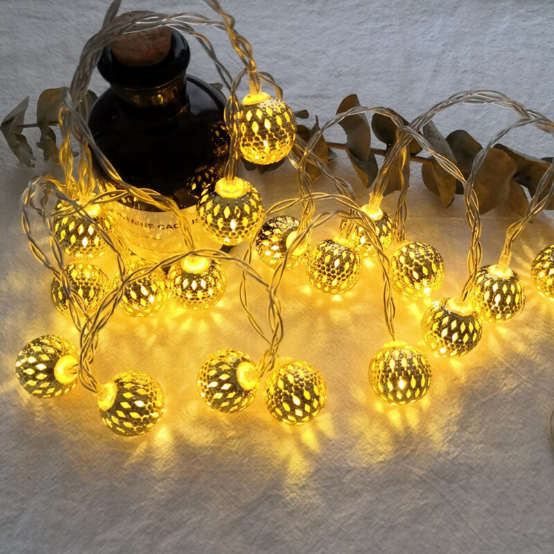 الكرة LED ضوء سلسلة 3m 6m الجنية مصابيح تدار ببطارية عيد الميلاد الطوق نوم المنزل عطلة الزفاف حزب خيط مزخرف