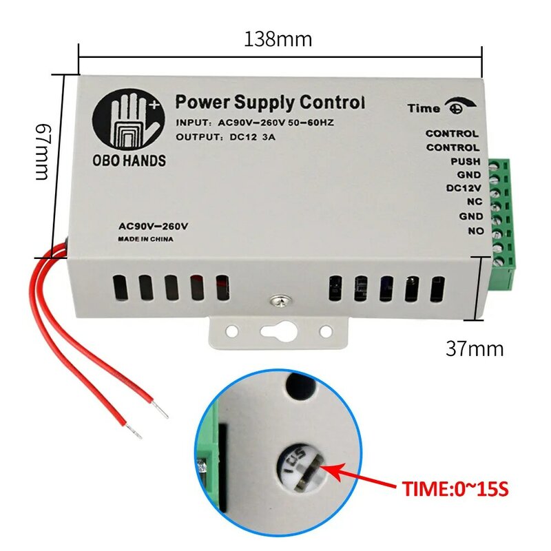 IP68 مقاوم للماء باب نظام التحكم في الوصول عدة تتفاعل لوحة المفاتيح + امدادات الطاقة 180 كجم قفل باب الإضراب المغناطيسي الكهربائية للمنزل
