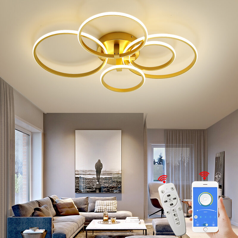 NEO بصيص جديد الحديثة led الثريا لغرفة المعيشة غرفة نوم غرفة الدراسة الذهب اللون الثريات السقف داخلي تركيبات AC90-260V