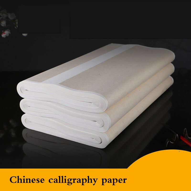 100 ورقة شوان ورقة الأرز الصينية نصف الناضجة للخط اللوحة الصينية أو لوازم الحرف اليدوية الورقية للمبتدئين
