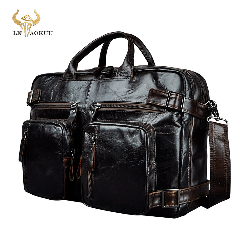 جلد طبيعي رجل تصميم متعدد الوظائف الغرض Maletas Maletin حقيبة أعمال 15 "حقيبة لابتوب حمل حقيبة حافظة k1013