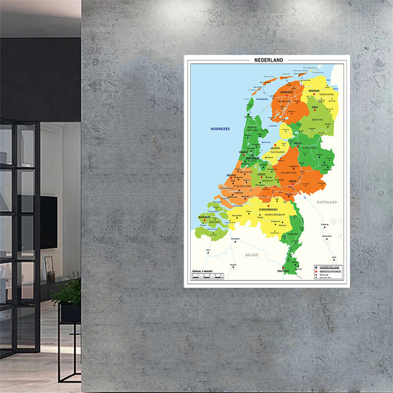 60*90 سنتيمتر الهولندية خريطة هولندا s الجدار ملصق فني قماش اللوحة غرفة المعيشة ديكور المنزل السفر اللوازم المدرسية