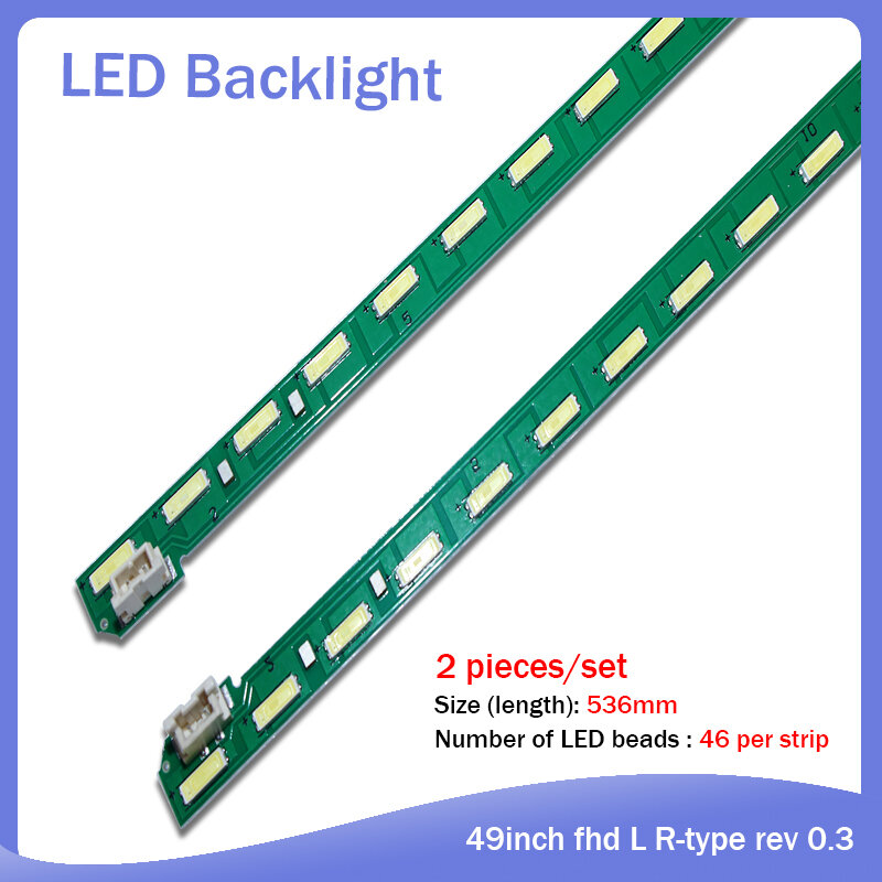 شريط إضاءة خلفية LED لـ LG ، R-Type Rev ، 49 "، FHD ، L ، 49" ، 0.3 ، PVD 36H ، CCGIGAN01-0792A ، 0791A ، 49LF5400 ، MAK63267301 ، 2 قطعة لكل مجموعة