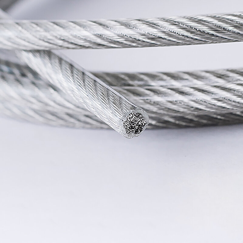 10 متر سلك حبل PVC شفافة المغلفة كابل 304 حبل من الفولاذ المقاوم للصدأ حبل الغسيل قطرها 0.6 مللي متر 0.8 مللي متر 1 مللي متر 1.2 مللي متر 1.5 مللي متر 2 مللي متر