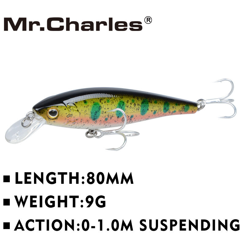 السيد. تشارلز CMC019 الصيد إغراء 80 مللي متر/9g 0-1m العائمة سوبر غرق أسماك الطعم الثابت الجودة المهنية Crankbait
