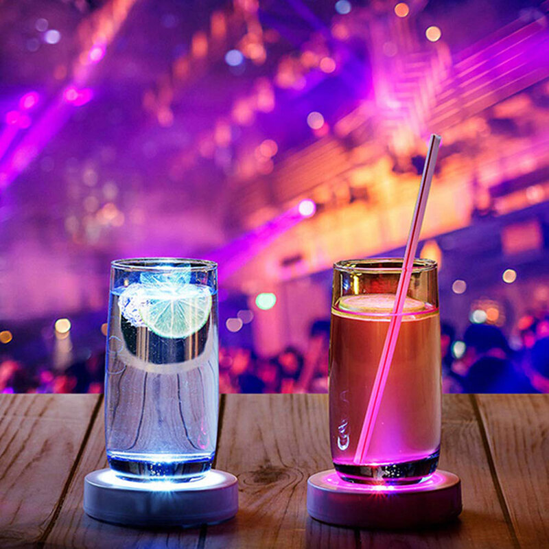 اللون تغيير وامض LED كوستر شرب زجاجة الشمبانيا كوب تقديم الكوكتيل حصيرة حامل للحزب نادي البارات زهرية الزفاف الديكور