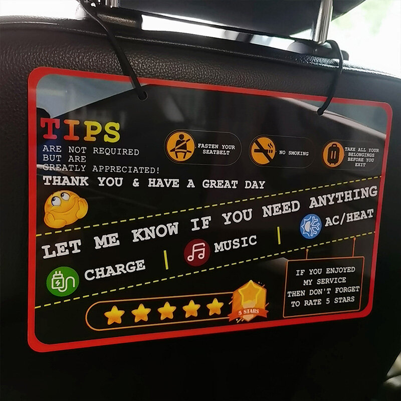 2 قطعة Uber Lyft نصائح تصنيف تقدير Rideshare سائق علامات خمس نجوم تصنيف عرض بطاقة بولي كلوريد الفينيل ل mycab Cabify انتزاع سيارة أجرة