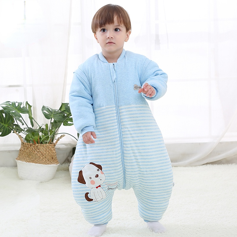 طفل أسفل أكياس النوم الشتاء منامة سميكة الدافئة اصطف طويلة الأكمام النوم الرضع لبس الفراش بطانية الاطفال Homewear