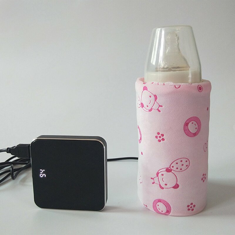 USB الطفل تغذية زجاجة حقيبة غطاء عازل زجاجة التدفئة دفئا المحمولة الطفل السفر الحليب دفئا Q81A