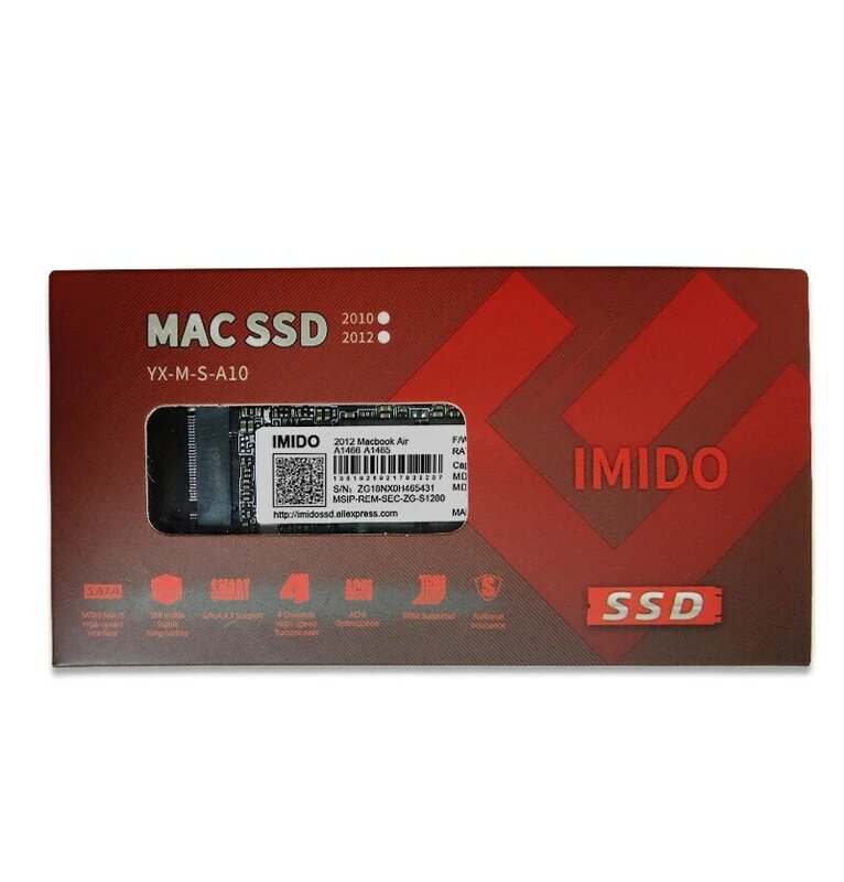 ماك بوك اس اس دي هارد ديسك للابتوب ، 512 جيجا ، 256 جيجا ، متوافق مع اير 2012 ، A1465 ، 66 ، قرص ذو سعة كبيرة ، Imido Store ، SSD