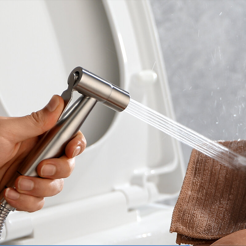 حزمة الشطافة اليدوية المحمولة للحمام, مصنوعة من الفولاذ المقاوم للصدأ، حنفية يد، تستخدم في الاستحمام والتنظيف