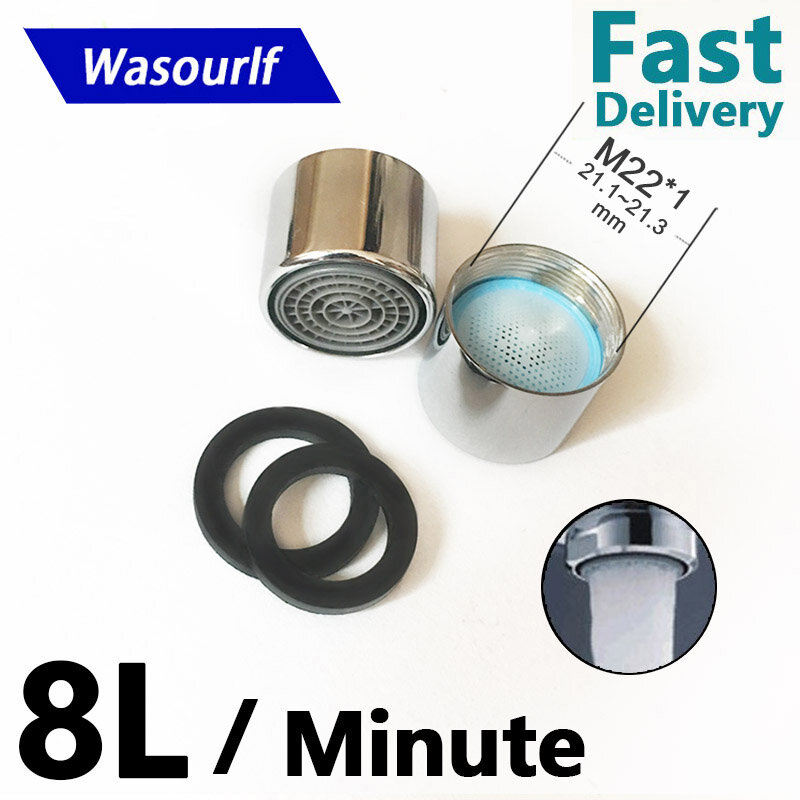 WASOURLF 2 قطعة M22 * 1 الداخلية أنثى الموضوع 2L 3L 4L 6 8L توفير المياه صنبور صنبور النحاس قذيفة صنبور البلاستيك الأساسية الفوار