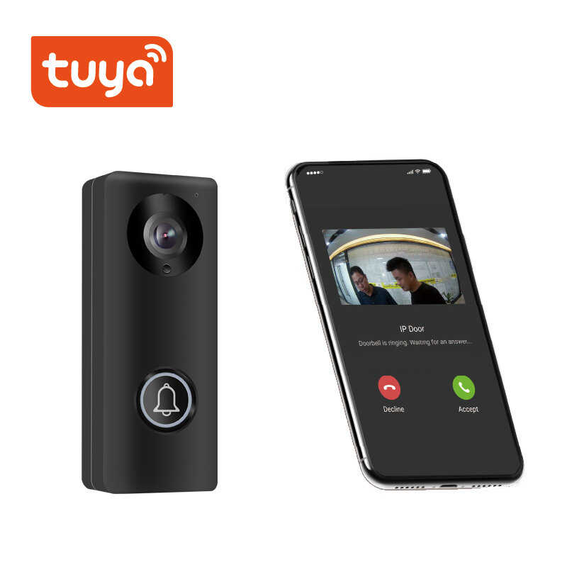 Tuya APP 2MP 1080P POE اللاسلكية واي فاي الجرس زاوية واسعة إنترفون مراقب الباب البصري مع الرنين ثقب الباب عارض الفيديو باب الهاتف