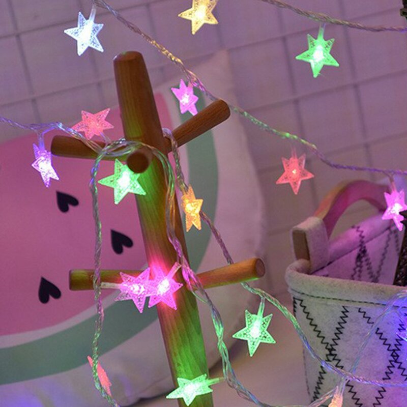 LED سلسلة الجنية أضواء جارلاند الباحة الكراك ستار مصباح سلسلة عيد الميلاد عيد ميلاد hoilday إضاءة غرفة النوم ديكور حفلة في الهواء الطلق