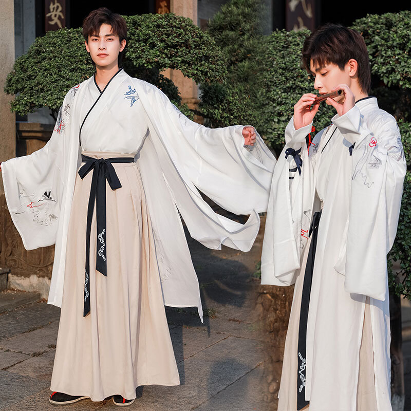 فنون الدفاع عن النفس كيمونو مجموعة التنين طباعة Harajuku القديمة خمر الرجال الملابس اليابانية التقليدية مجموعة الأداء الصيني Hanfu