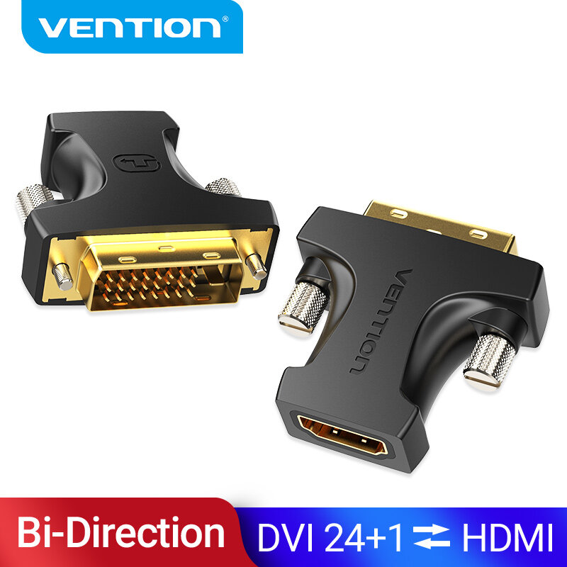 Vention DVI إلى HDMI محول ثنائية الاتجاه DVI-D 24 + 1 الذكور إلى HDMI الإناث كابل محول موصل للتلفزيون العارض HDMI إلى DVI