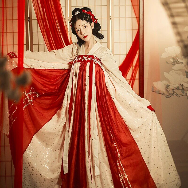 الصينية الرقص الشعبي Hanfu فستان تانغ دعوى زي القديمة الآسيوية التقليدية تانغ سلالة الأميرة فستان مهرجان الزي تأثيري