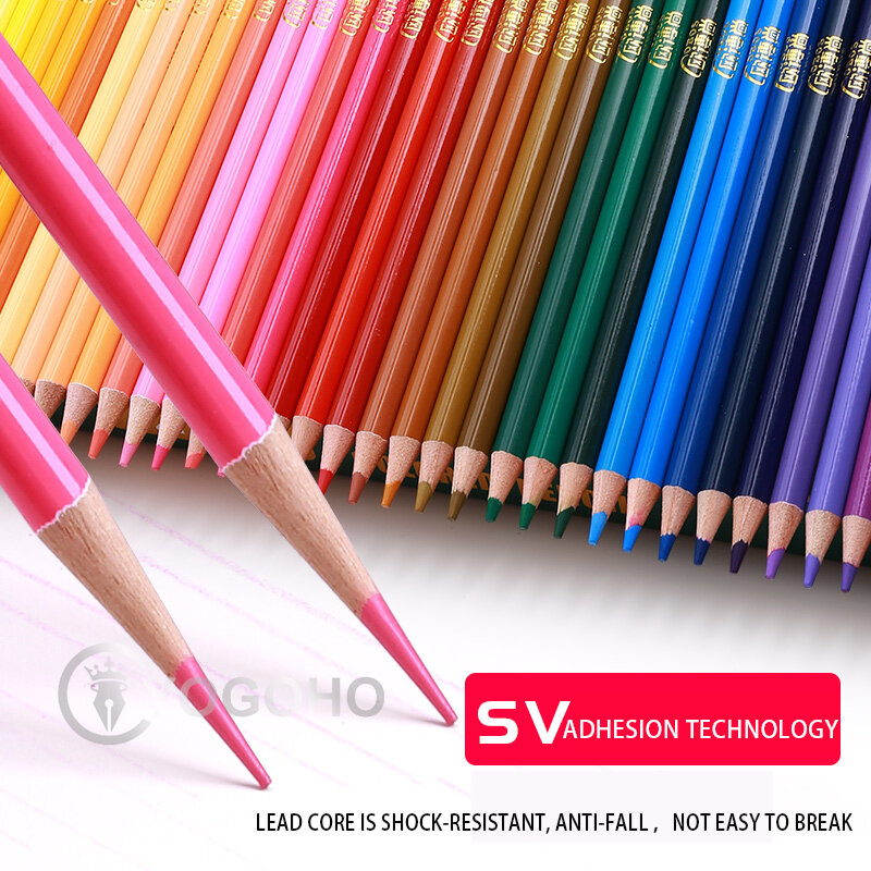 مجموعة أقلام رصاص ملونة بالزيت للأطفال, أقلام ملونة 48 ، 72 ، 120 ، 150 ، 200، ألوان رسم احترافية، ألوان مائية، أقلام ملونة مع حقيبة تخزين