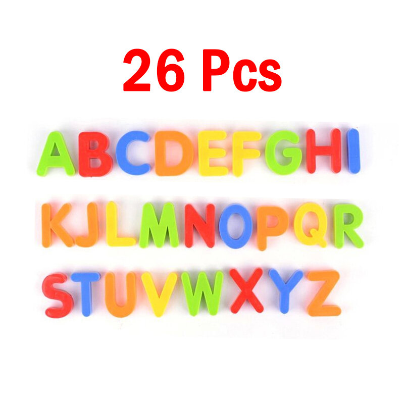 26 قطعة أرقام الحروف المغناطيسية الأبجدية مغناطيس الثلاجة الملونة ABC 123 التعليمية للأطفال تعلم الإملاء العد لعبة التعليم