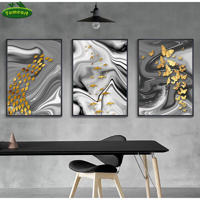 لوحة جدارية على شكل فراشة سمكة ذهبية ، لوحة تجريدية ، ملصقات ومطبوعات تجريدية ، صورة لغرفة المعيشة ، ديكور منزلي