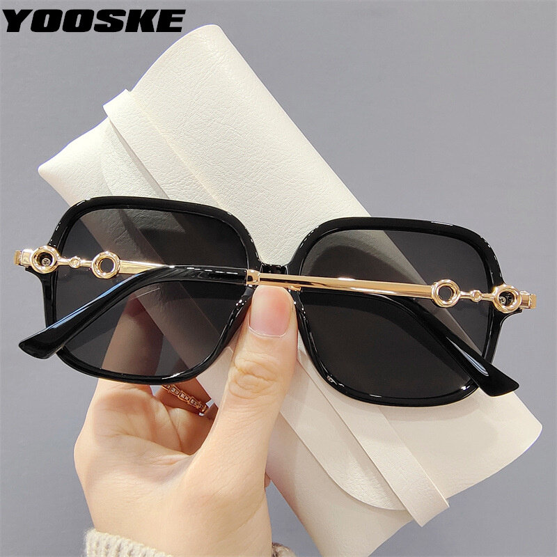 YOOSKE المتضخم Sqaure النظارات الشمسية النساء الفاخرة العلامة التجارية إطار كبير نظارات شمسية الرجال خمر نظارات سوداء القيادة ظلال UV400