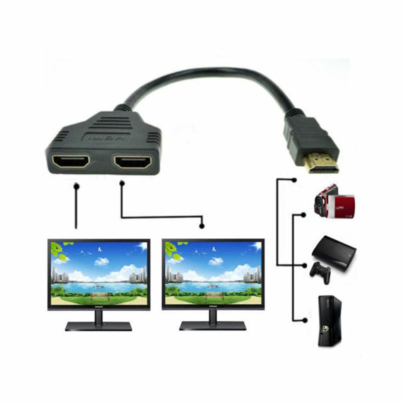 1080P HDMI ميناء ذكر إلى 2 أنثى 1 في 2 خارج الفاصل مهائي كابلات محول