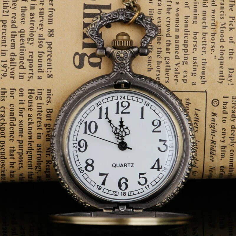 الإبداع فيلم موضوع ساعة جيب كوارتز خمر Steampunk مع قلادة قلادة ساعة رومانسية تذكارية هدية