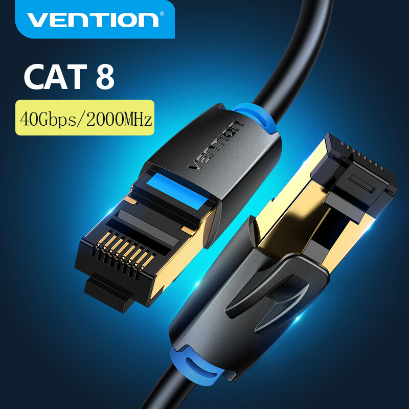 Vention إيثرنت كابل القط 8 شبكة كابل عالية السرعة 40Gbps SSTP سلك كابل التصحيح الإنترنت مع موصل RJ45 ل راوتر مودم