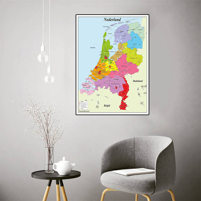 60*90 سنتيمتر خريطة هولندا في الهولندية ديكور ملصق حائط لوح رسم ديكور غرفة المعيشة ديكور المنزل اللوازم المدرسية