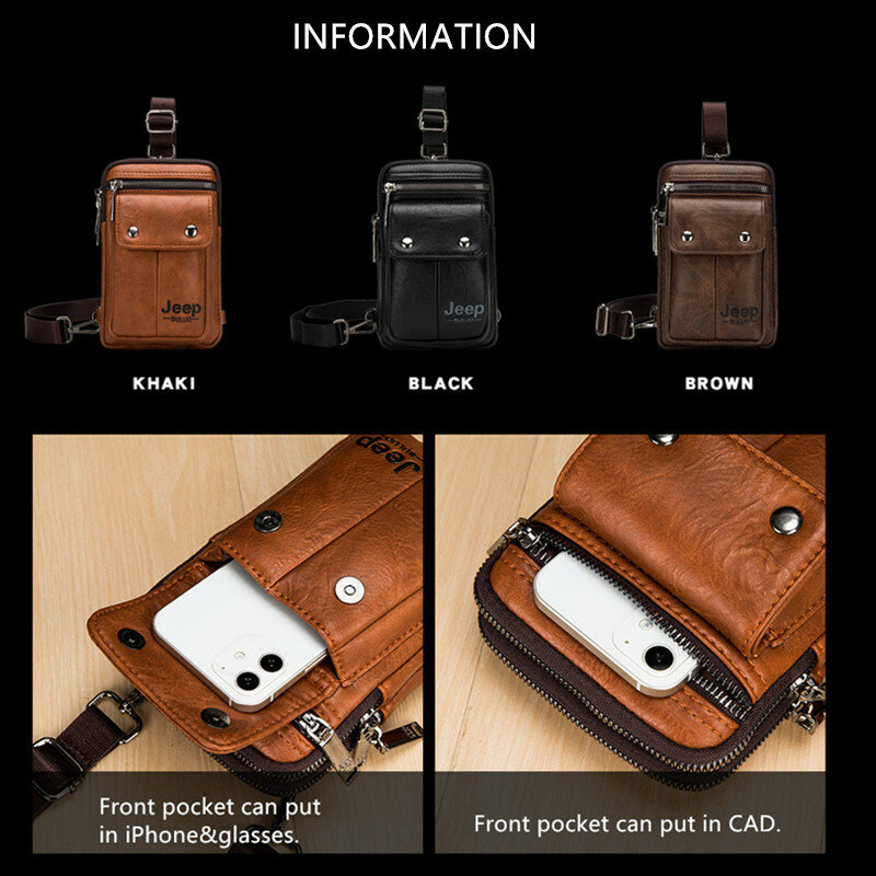جيب BULUO صغيرة متعددة الوظائف الرافعة حقيبة كروسبودي العلامة التجارية حقيبة الكتف للرجال الساقين الخصر حقيبة للرجل موضة جديدة عادية كول ميني
