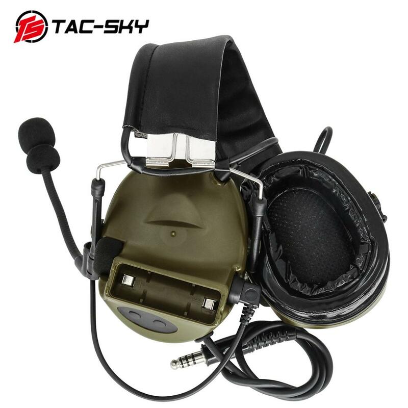 TAC-SKY COMTAC II سيليكون للأذنين السمع الحد من الضوضاء لاقط العسكرية التكتيكية سماعة FG + U94 كينوود التوصيل PTT