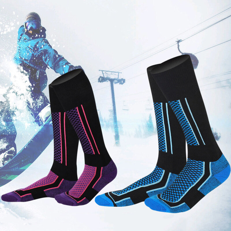جديد تزلج الجوارب سميكة القطن الرياضة على الجليد الدراجات التزلج جوارب لكرة القدم الرجال النساء امتصاص الرطوبة عالية مطاطا الحرارية الجوارب