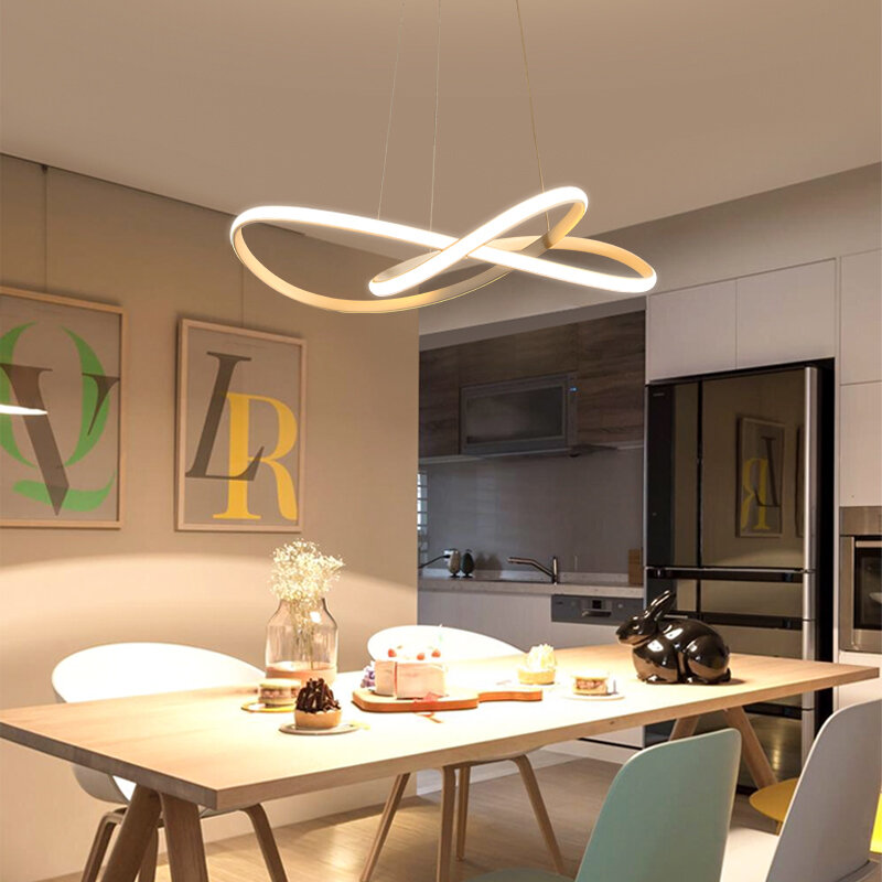الحديثة غير النظامية LED الألومنيوم الثريا الاكريليك السقف مصباح معلق غرفة الطعام قلادة مطعم تعليق أضواء الإضاءة