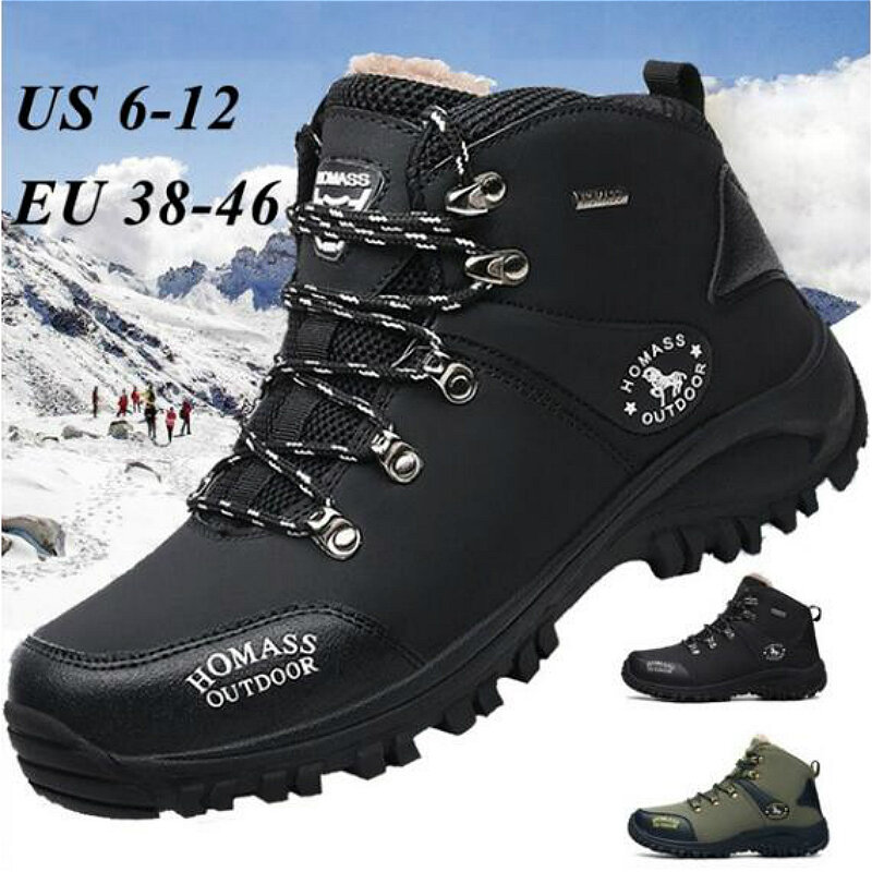 RUMDAX حذاء للسير مسافات طويلة أحذية برقبة طويلة مقاومة للماء في الهواء الطلق أحذية رياضية أحذية الثلوج للرجال أحذية التنزه الرجال الشتاء الأحذية الدافئة