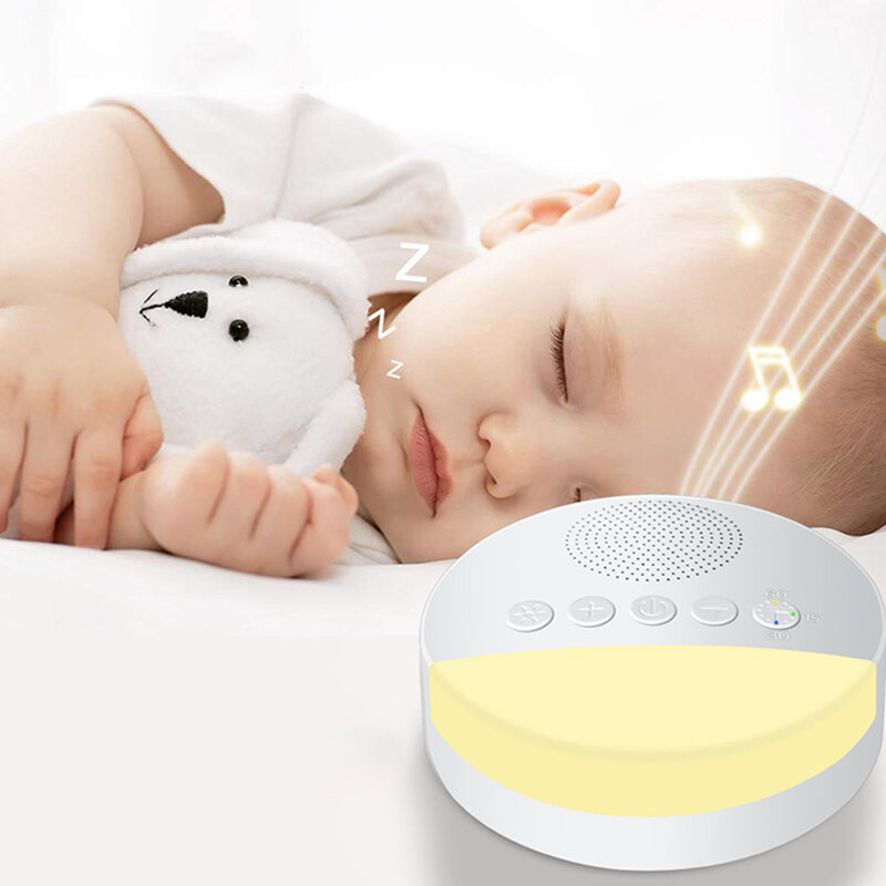 الطفل الأبيض الآلة المُصدرة للصوت USB قابلة للشحن توقيت اغلاق آلة النوم الطفل النوم الصوت لاعب ليلة ضوء الموقت الضوضاء لاعب