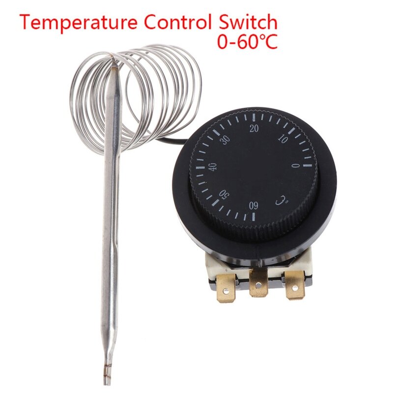 250 فولت/380 فولت 16A 0-60 ℃ التحكم في درجة الحرارة التبديل ترموستات الشعرية التي تسيطر عليها