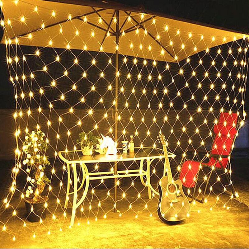 3M شبكة تعمل بمصابيح LED الستار شبكة الجنية سلسلة أضواء 110V 220V عيد الميلاد الزفاف السنة الجديدة حزب رمضان الطوق تزيين الحديقة في الهواء الطلق
