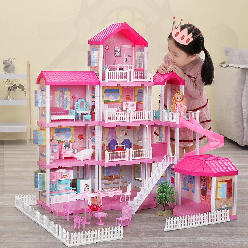 منزل اللعب ، مجموعة قلعة الأميرة ، نموذج بيت الدمى ، فيلا ، للأطفال ، هدية عيد ميلاد