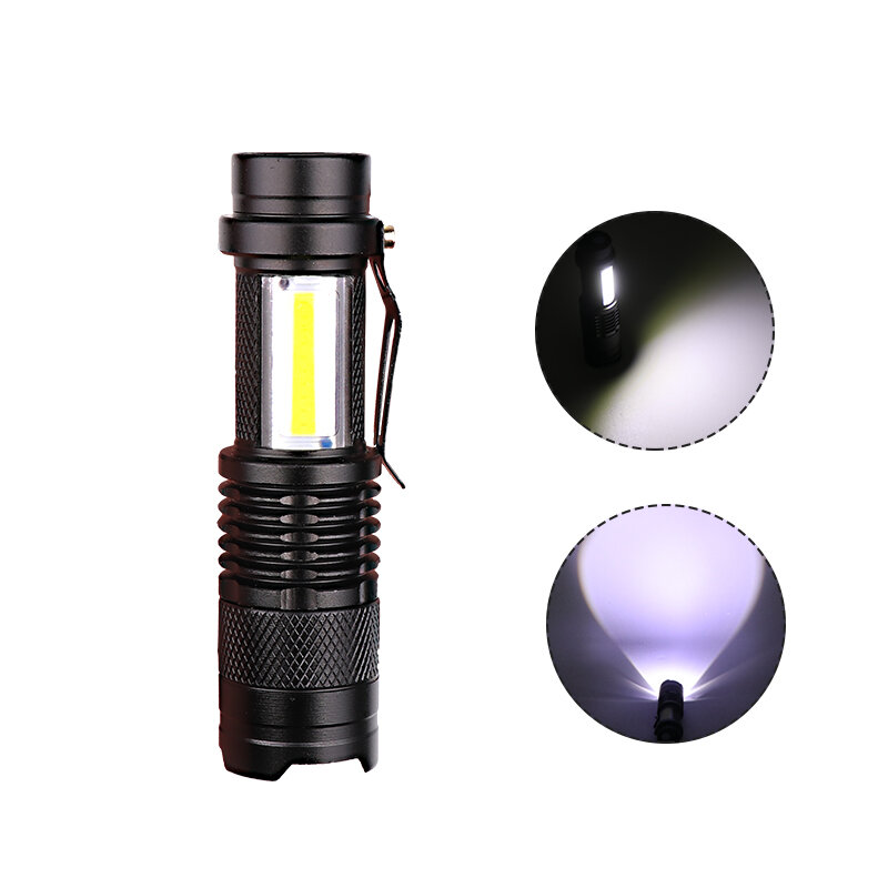 4000LM مصباح يدوي صغير بنيت في بطارية USB شحن LED مصباح يدوي COB زوومابلي مقاوم للماء التكتيكية الشعلة مصباح المصابيح فانوس