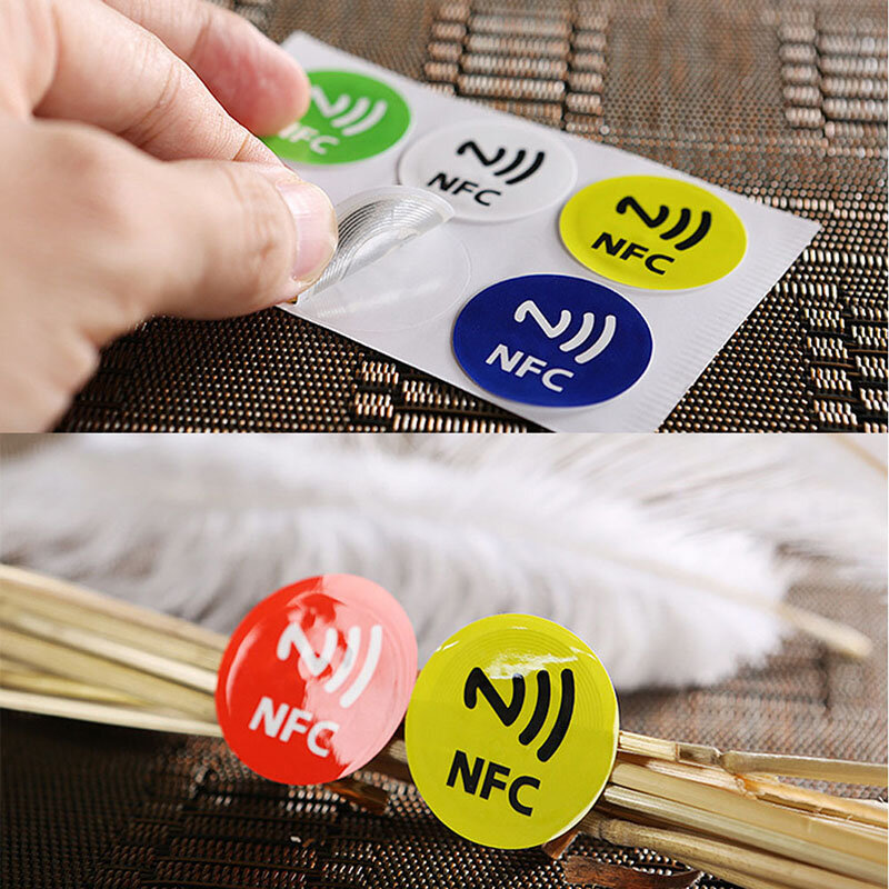 1 قطعة مقاوم للماء PET المواد NFC ملصقات الذكية لاصق Ntag213 العلامات 13.56 ميجا هرتز NTAG203 لاصق التسمية NXP دعم أندرويد