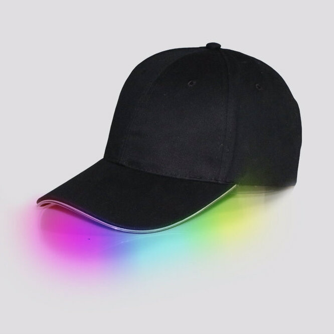 LED مضيئة قبعة الرجال النساء قبعة بيسبول بار ديسكو معدات مرحلة الأداء الهيب هوب الفلورسنت ظلة قبعة سوداء ملونة