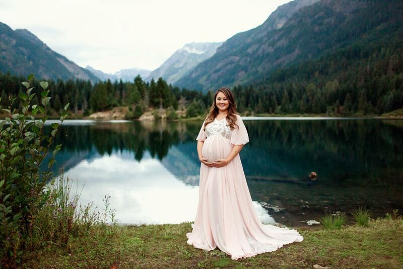 مثير الأمومة التصوير فساتين الدانتيل يتوهم الحمل تبادل لاطلاق النار فستان طويل المرأة الوردي الأزرق الأمومة للحوامل صور الدعامة